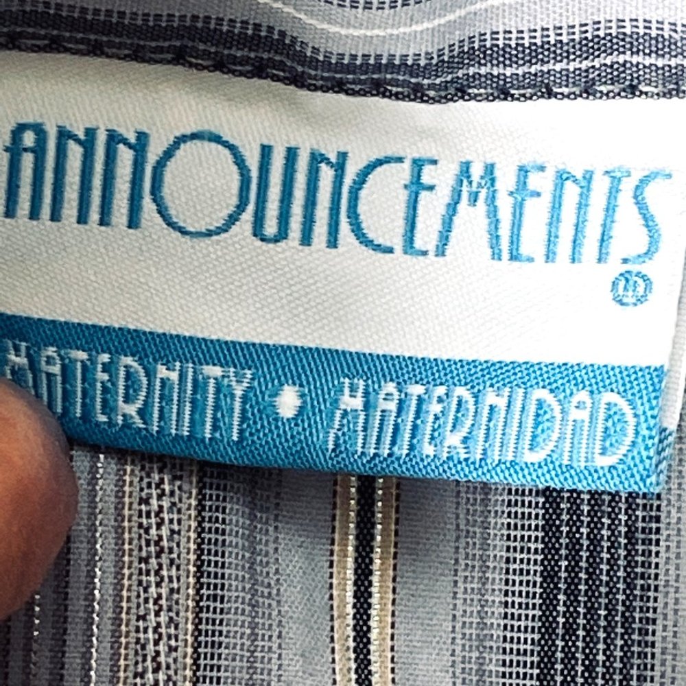 4/$25 Announcements Maternity Blouse Long Sleeve Career Work Waist Tie Sz S - Picture 7 of 10